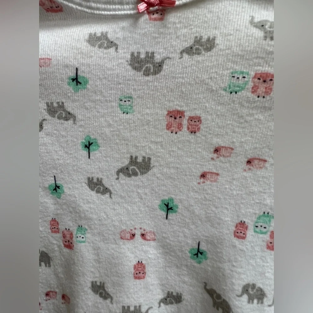 Simple Joys Newborn White Animal Girls Short Sleeve Onesie